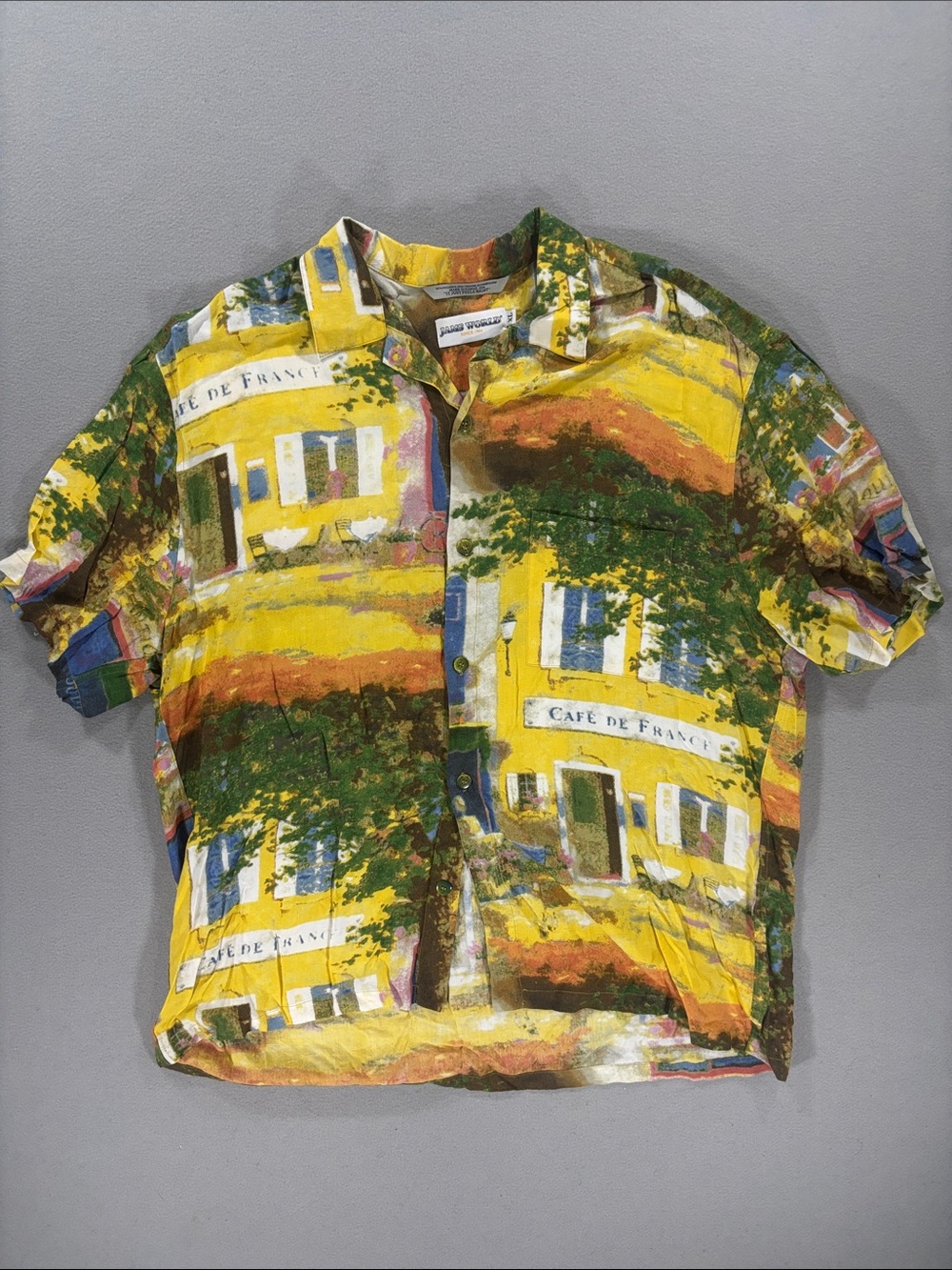 Vtg Jams World “Cafe de France”shirt 90’s XL Hawaii